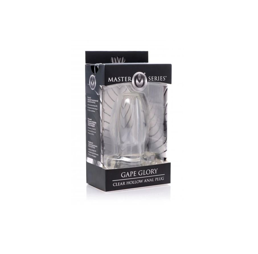 Master Series Gape Glory Clear Hollow Anal Plug Large