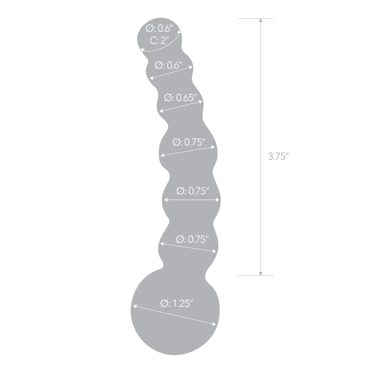Glas 5inch Curved Glass Beaded Dildo Clear