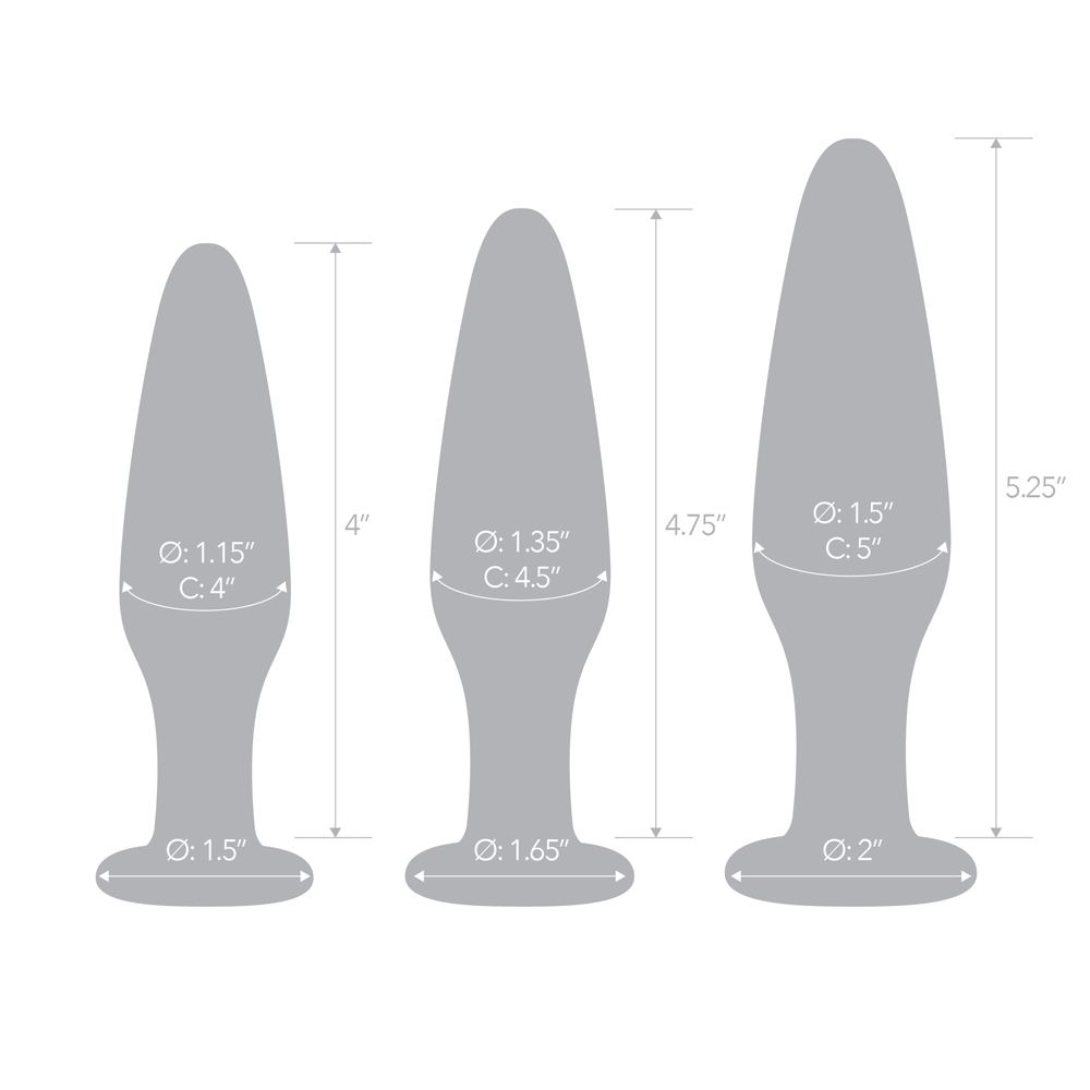 Glas Anal Training Butt Plug Set