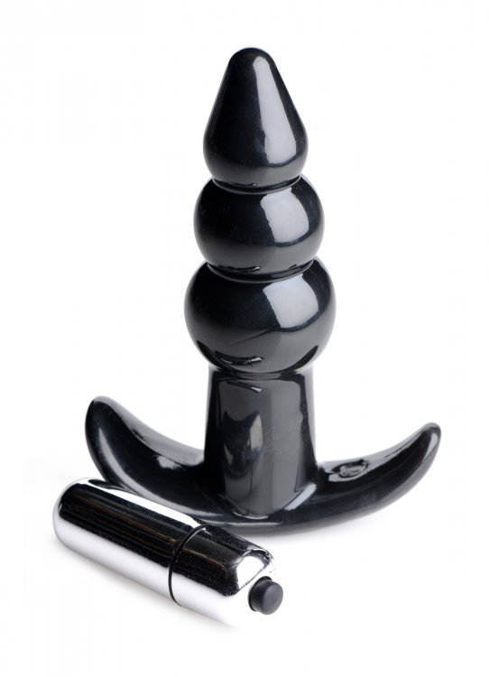 Frisky Bubbling Noir Ribbed Anal Plug