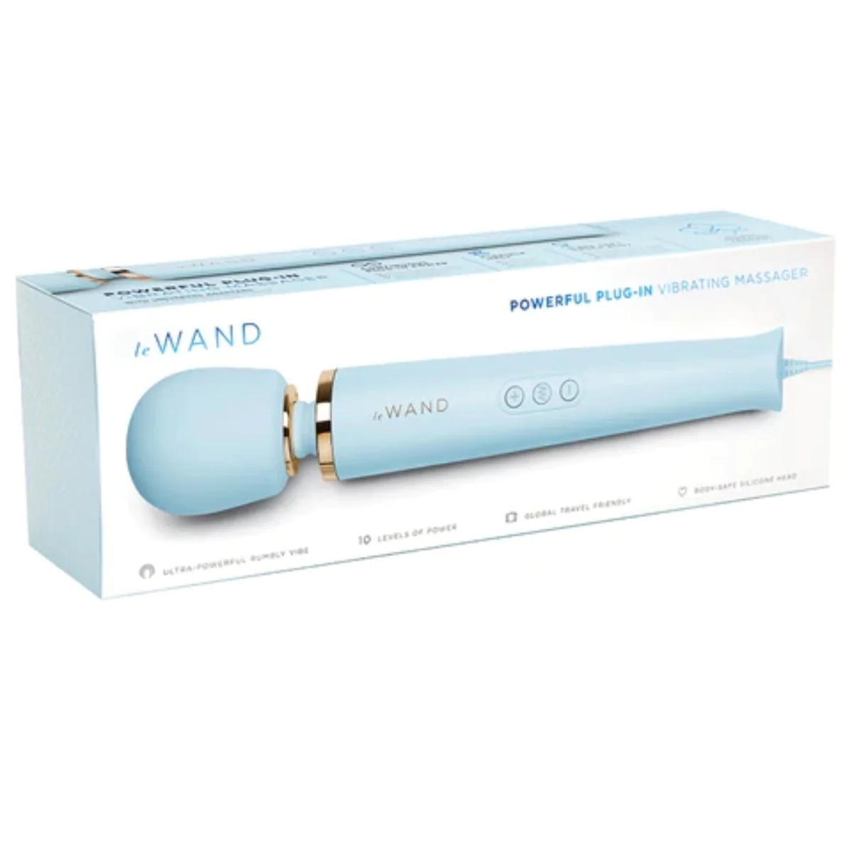 Le Wand Powerful Plug In Vibrating Massager Light Blue
