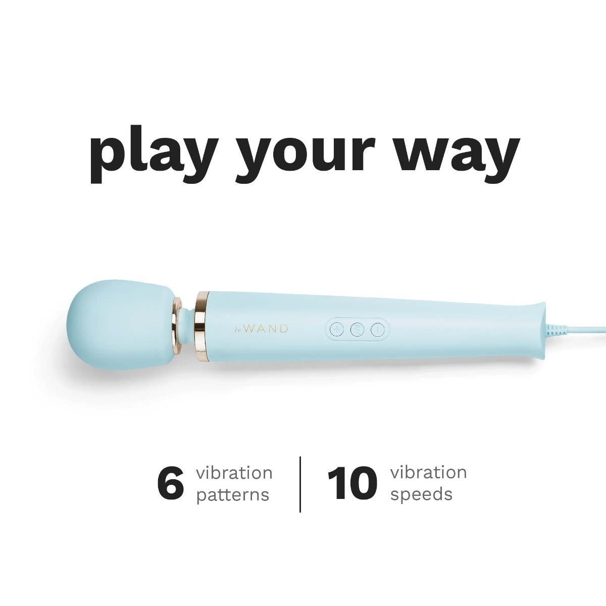 Le Wand Powerful Plug In Vibrating Massager Light Blue