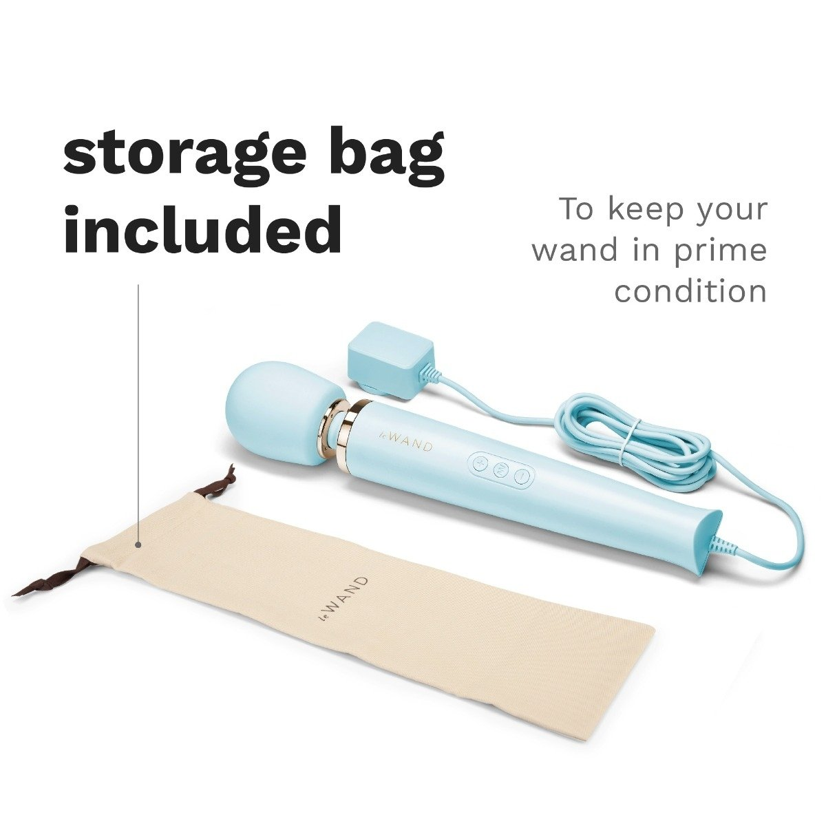 Le Wand Powerful Plug In Vibrating Massager Light Blue