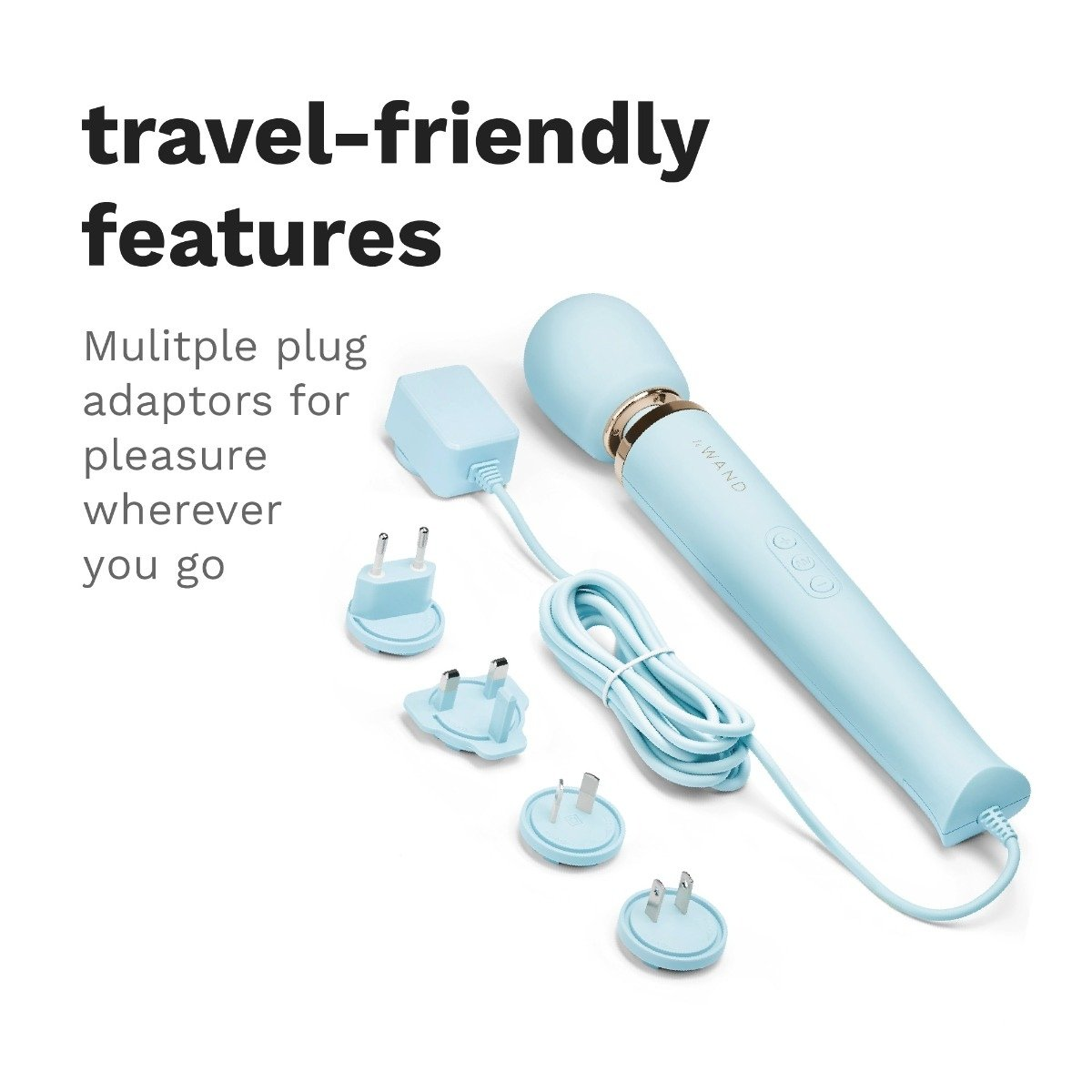 Le Wand Powerful Plug In Vibrating Massager Light Blue