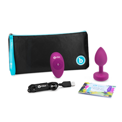 b-Vibe Vibrating Jewel Plug S/M Fuschia