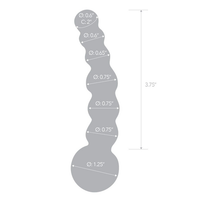 Glas 5inch Curved Glass Beaded Dildo Clear