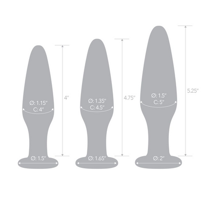 Glas Anal Training Butt Plug Set