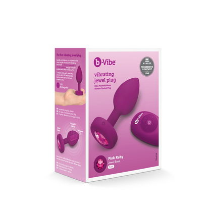 b-Vibe Vibrating Jewel Plug S/M Fuschia