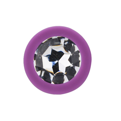 Loving Joy Jewelled Silicone Butt Plug Purple -Small