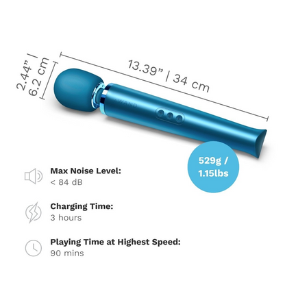 Le Wand Rechargeable Vibrating Massager Pacific Blue