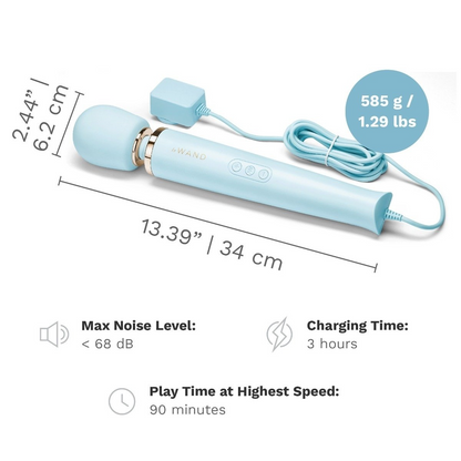 Le Wand Powerful Plug In Vibrating Massager Light Blue