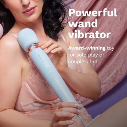 Le Wand Powerful Plug In Vibrating Massager Light Blue